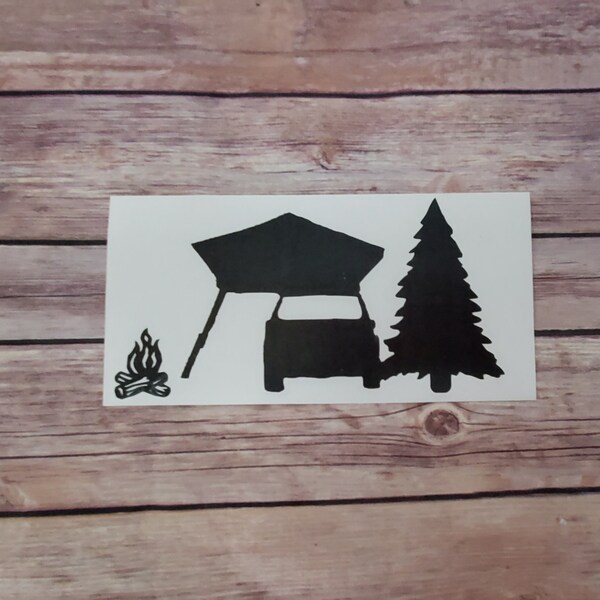 Rooftop tent with tree decal, Overlanding, Toyota, Jeep