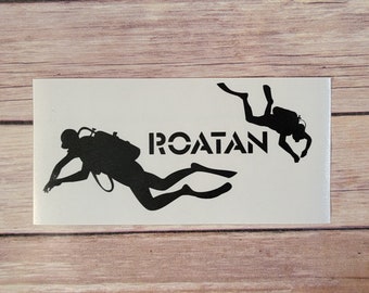 Scuba Roatan Sticker 3.5"x7.5"