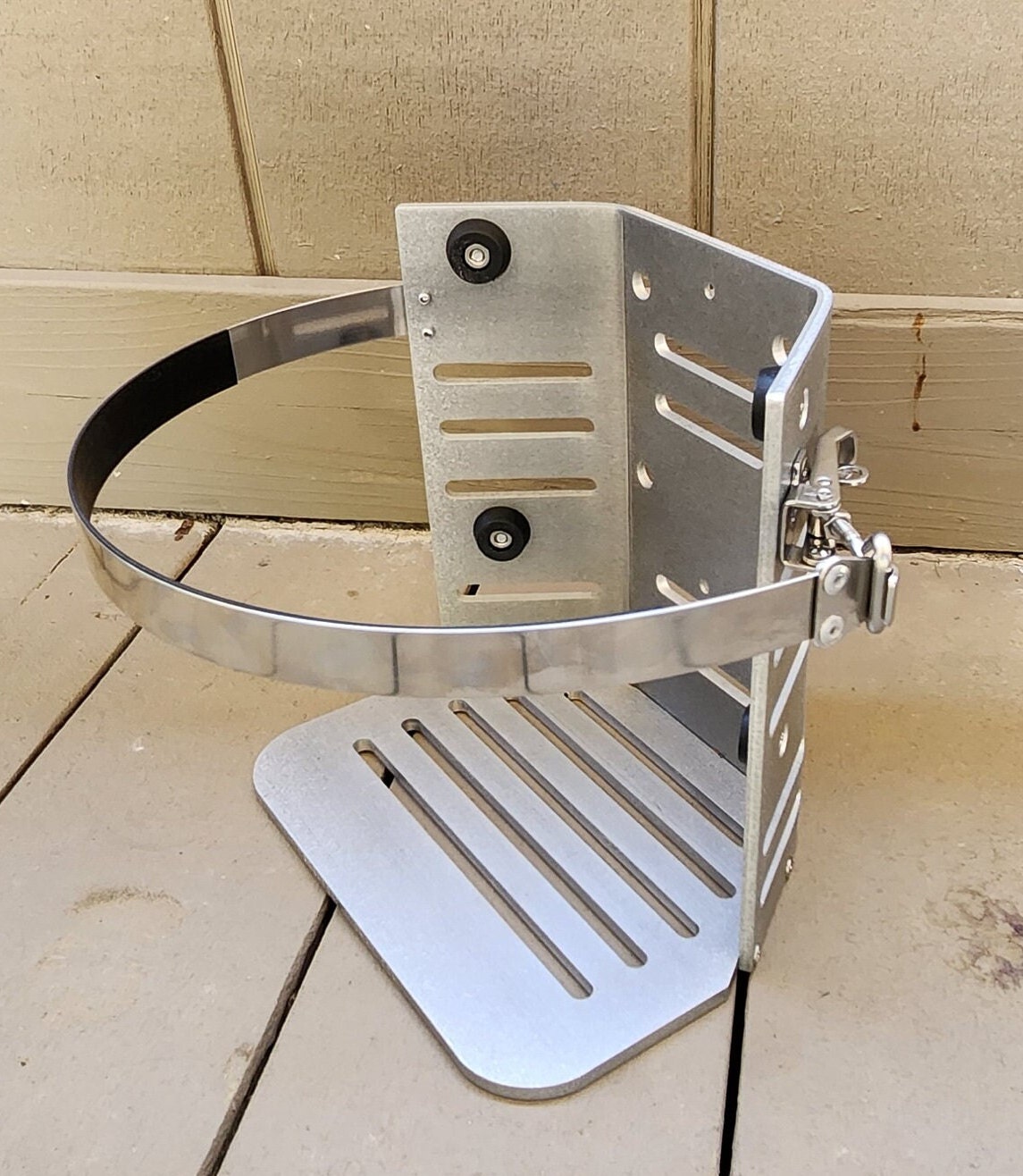 Heavy Duty Propane Tank Mounting Bracket - Holds 10 Lb Tanks For RV, Truck, Trailer & Boat