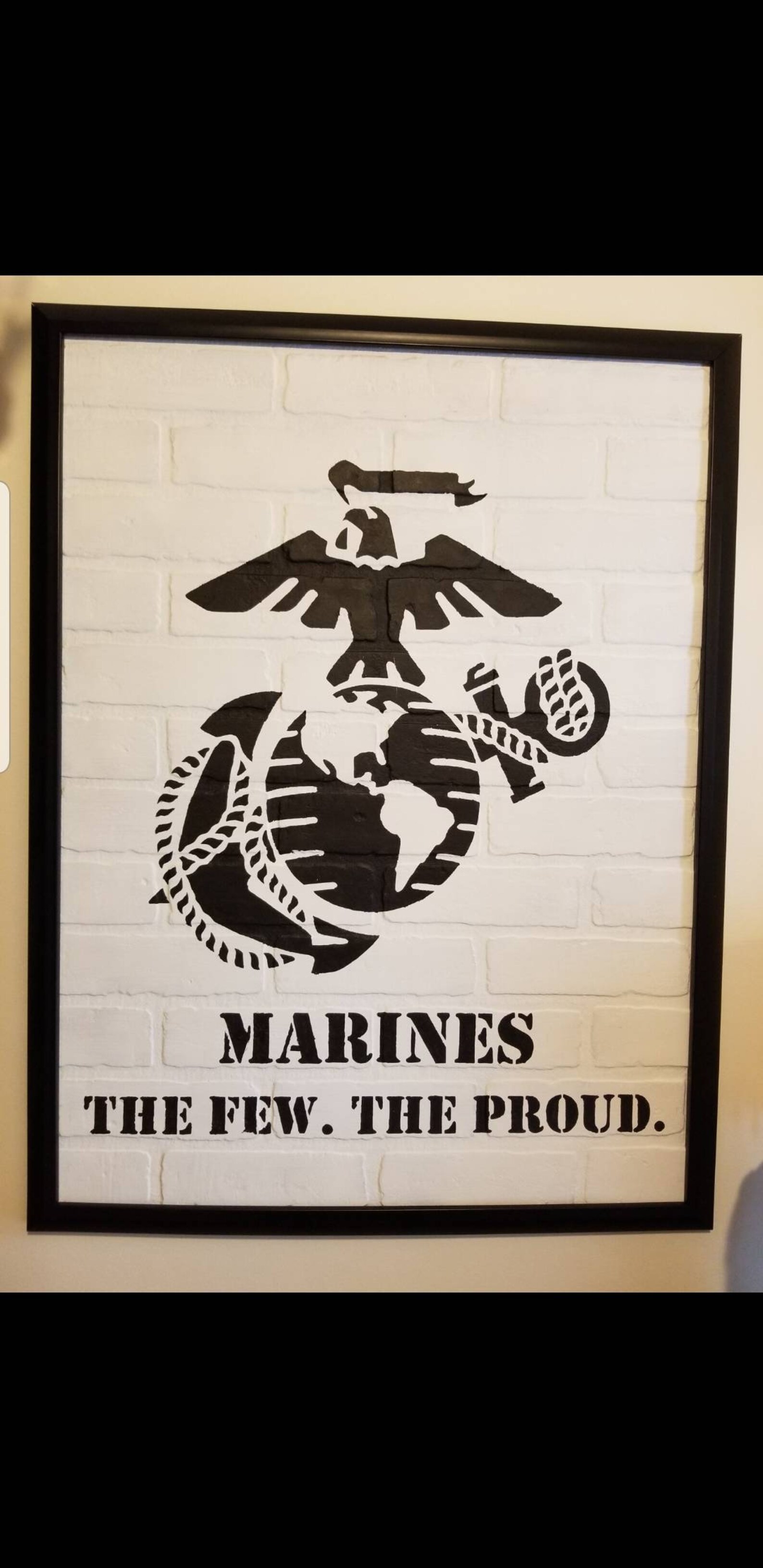 United States Marine Corps Brick Wall Art Etsy