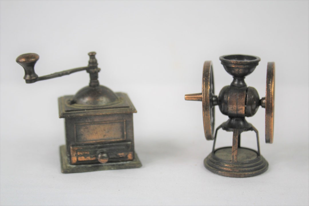 Copper Coffee Grinder and Spinning Wheel Vintage Mini Etsy