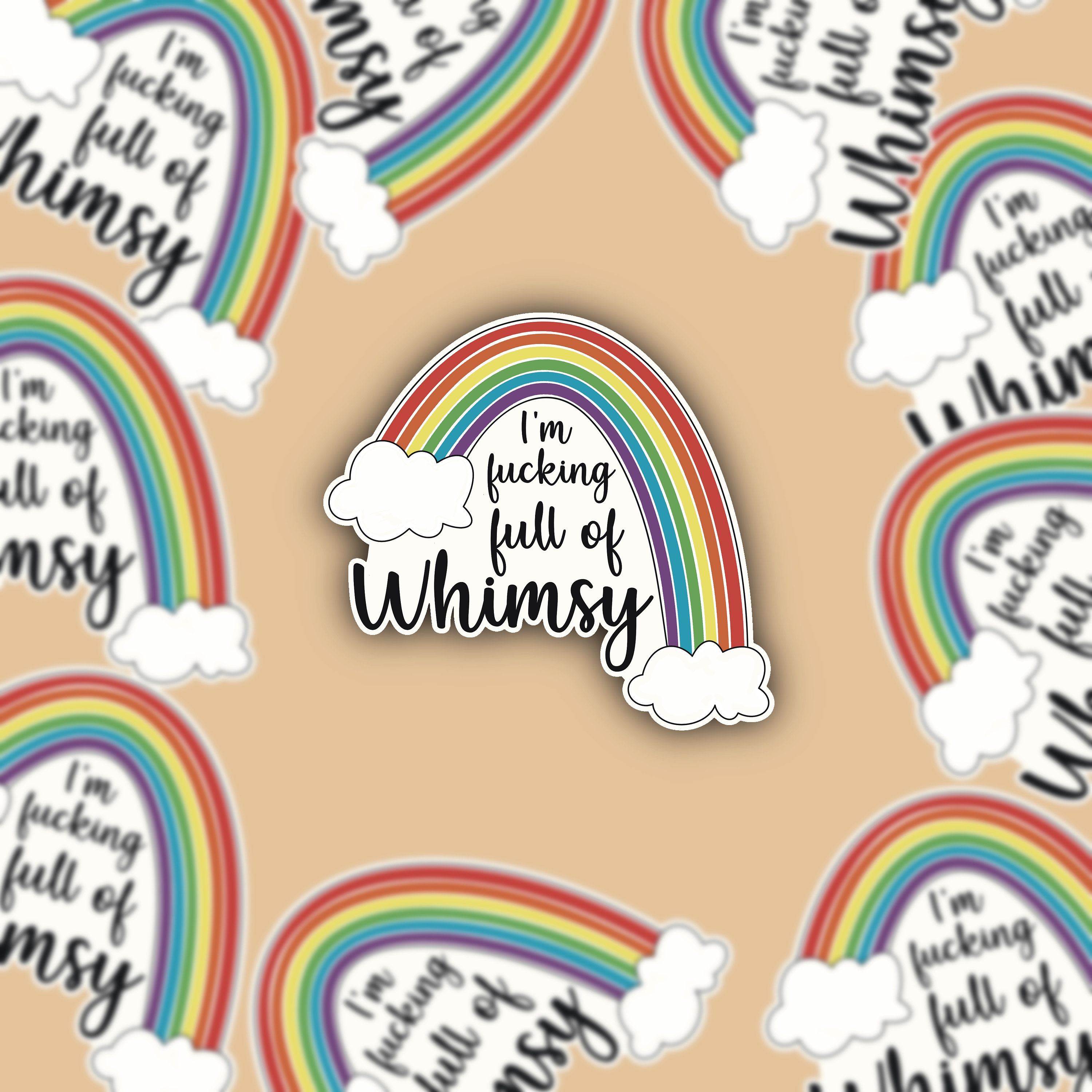Whimsy Sticker Printable Full of Whimsy Sticker, Full of Whimsy Decal, Rainbow Stickers, Funny ...