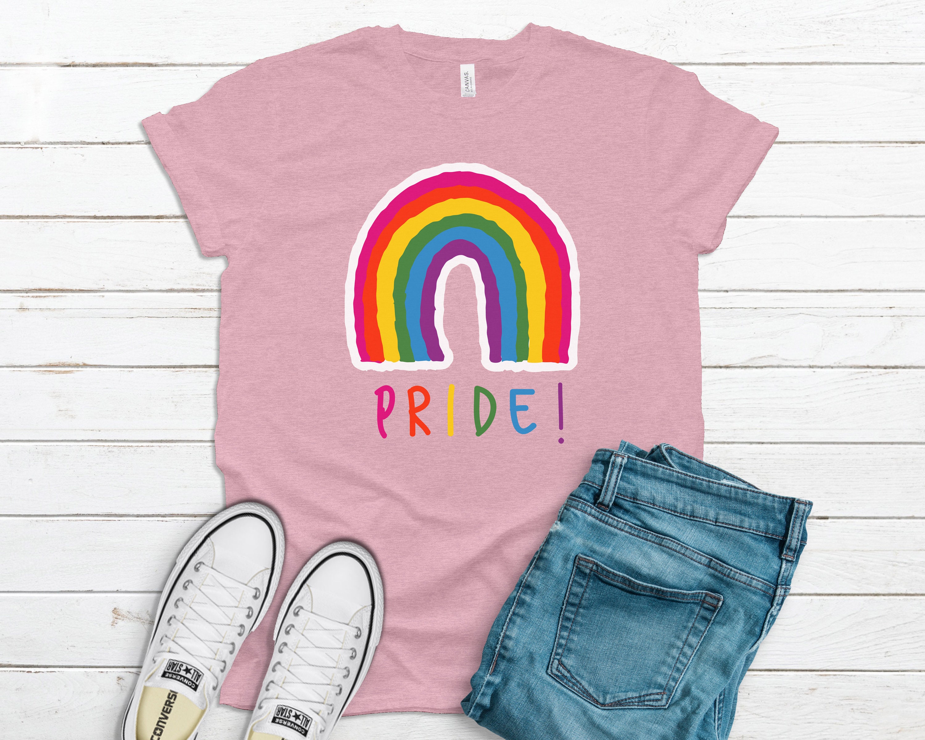 Pride Rainbow T-Shirt LGBT T-Shirt Pride Shirt LGBTQ Shirt | Etsy