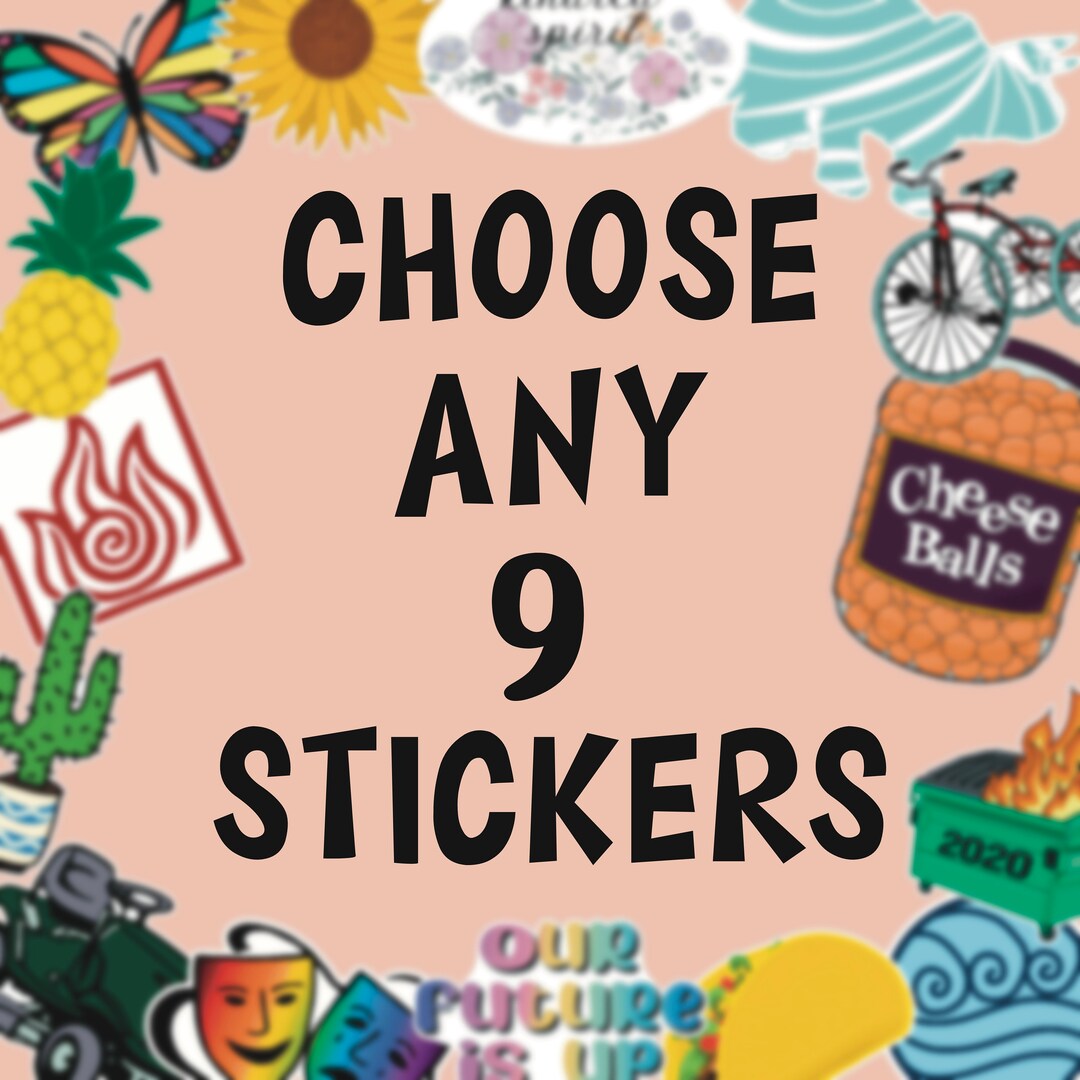 Selected Sticker Choose Any 9 Stickers Pack, Waterproof Stickers, Laptop Stickers ...