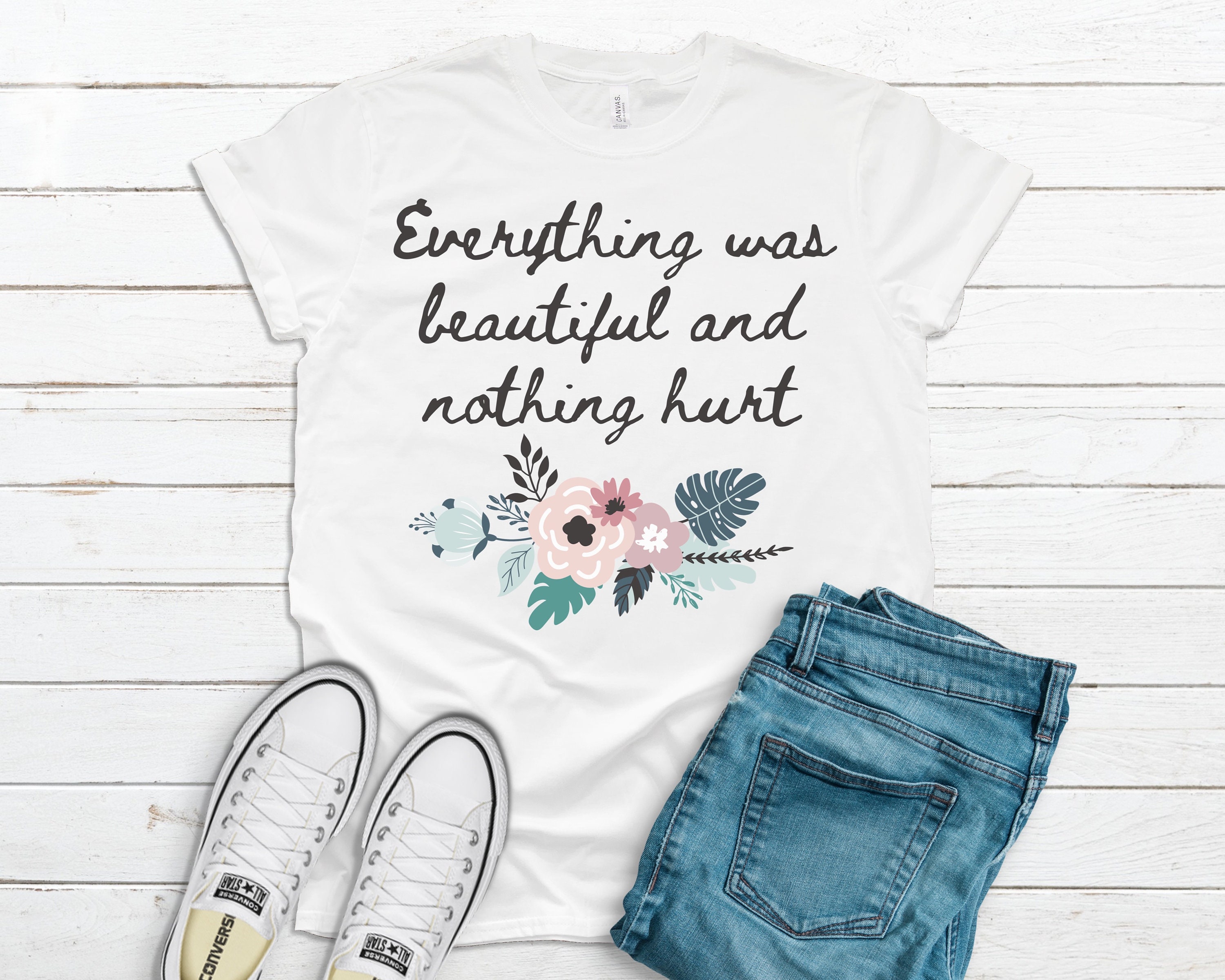 Everything Was Beautiful and Nothing Hurt, Kurt Vonnegut Shirt, Book ...