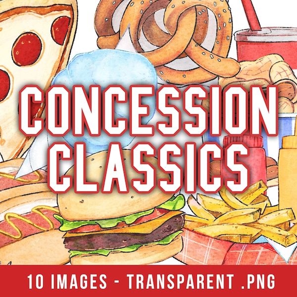 Concession Stand Classics - Food and Drink Commercial Use Clipart, DIY Design, Instant Digital Download, PNG