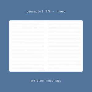 Inserto imprimible Passport TN - Forrado // Cuaderno de viajero, Inserciones TN, Mínimo, Estético, Descarga digital