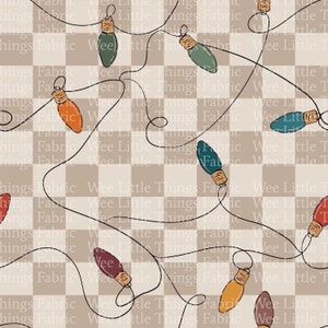 Checkered Christmas Lights Seamless Design - Seamless Design- Winter Seamless - Seamless Design - Christmas Seamless Pattern