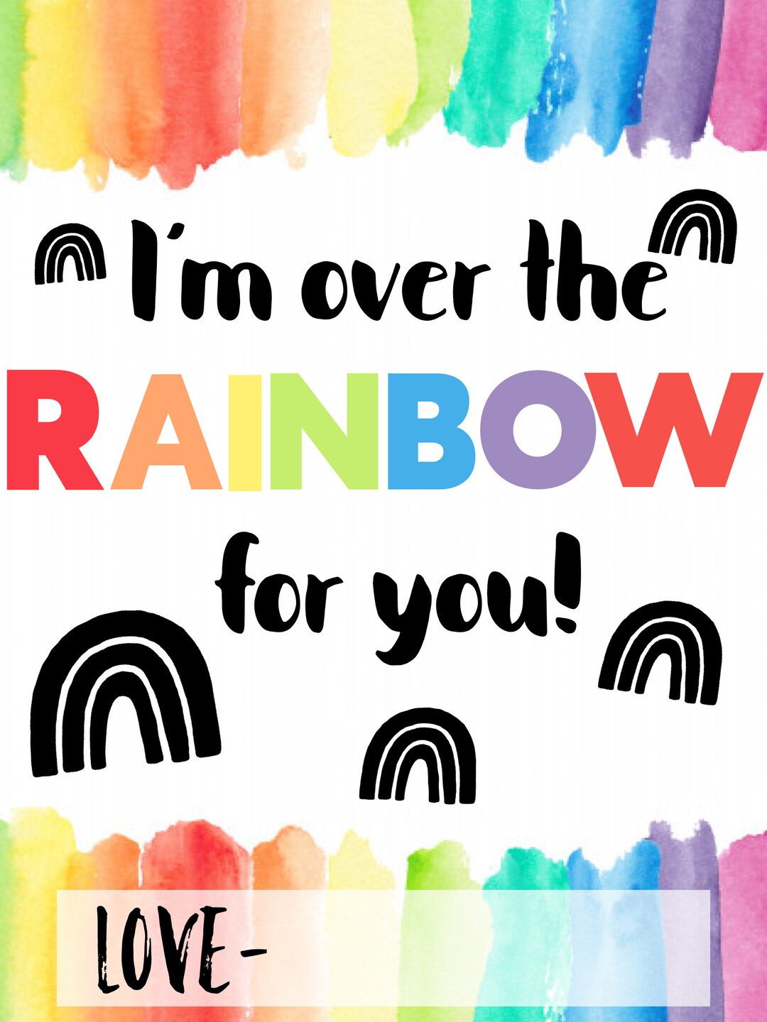 Rainbow Valentine Printable/ Over the Rainbow / St. Patrick's Day ...