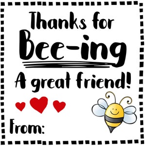 Bee Valentines / Download instantâneo / Classe Valentine / Sendo um bom amigo