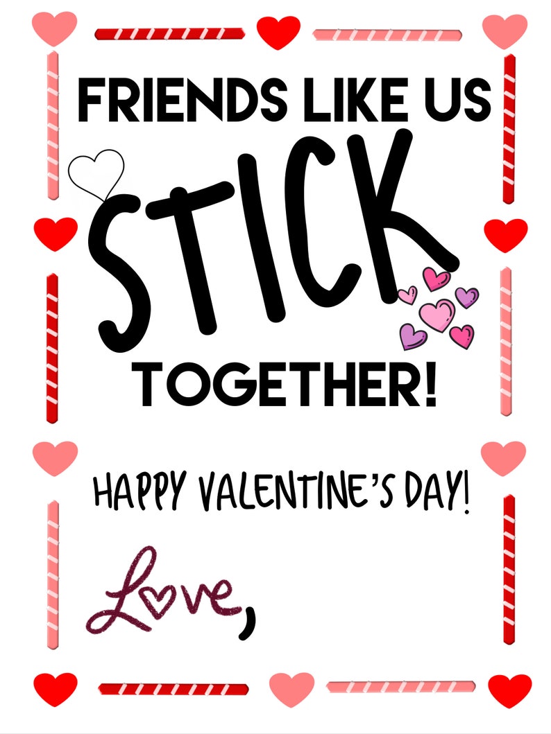 Wikki STIX Printable Valentine Friends Like Us Stick Etsy