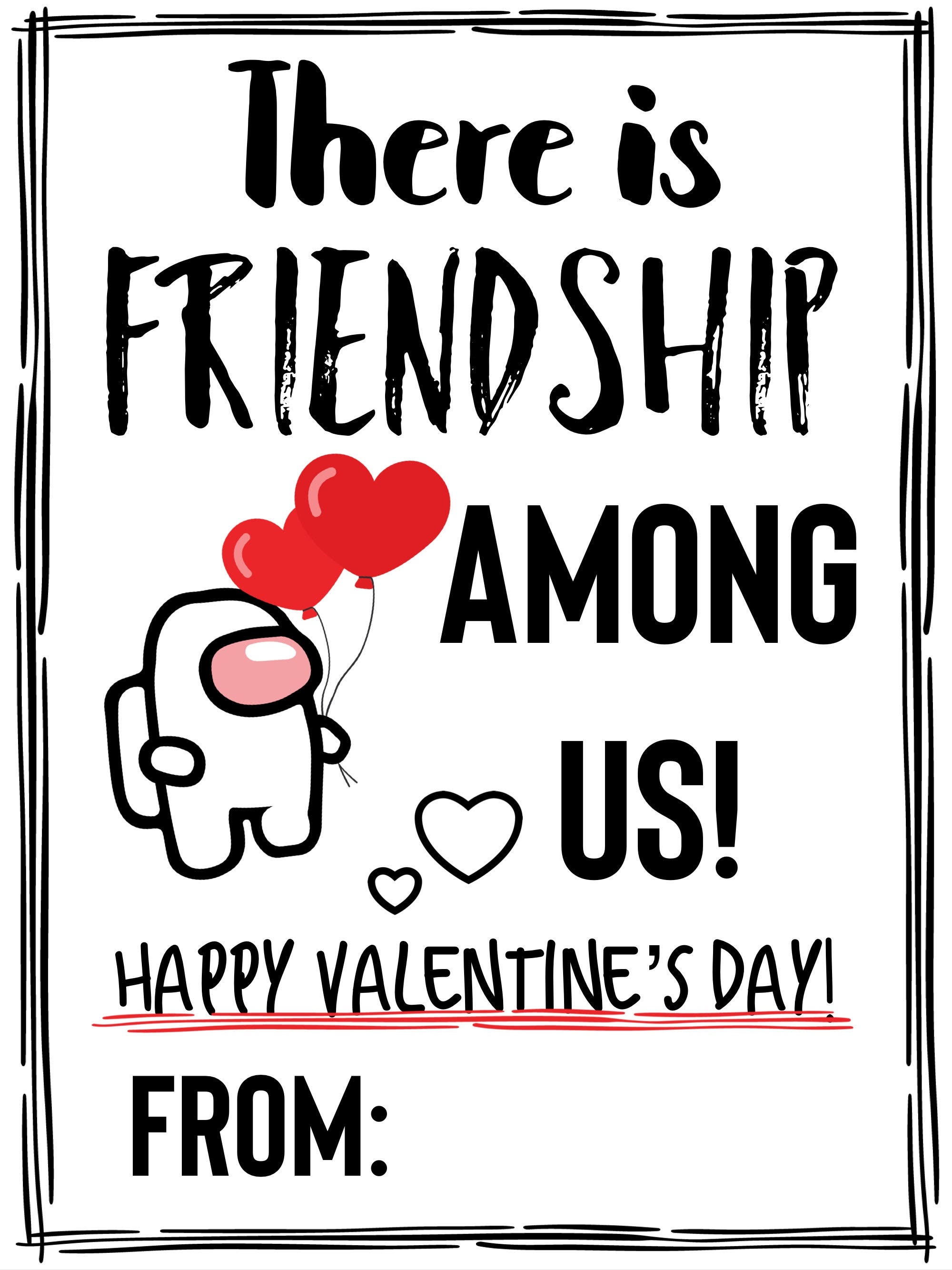 Among Us Valentine/ Friendship Valentine / Printable | Etsy