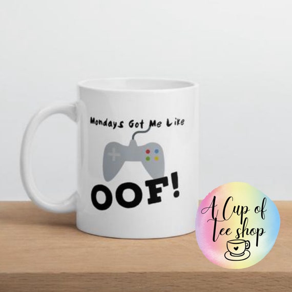 Roblox Themed Mug Oof Mug Gamer Mug Gamer Coffee Cup Oof Etsy - mesh cup roblox