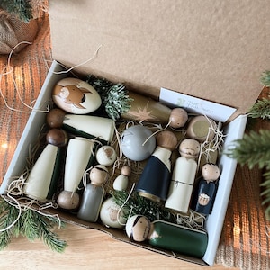 10 Piece Wooden Peg Doll Nativity Set (NOT COMPLETE - Extra 10 Figures Only) - Hand Painted