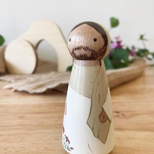 Wooden Easter Set With Risen Jesus Peg Resurrection Scene