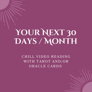 Month Video Tarot Reading | What will happen the next 30 days? | Same day delivery available.