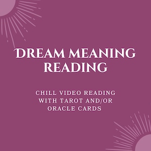 Dream Interpretation Video Reading | What does your dream mean? | Same day delivery available.