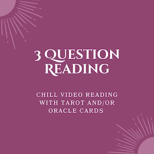 3 Question Video Tarot Reading | Ask questions to receive guidance and insight | Same day delivery available.