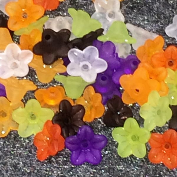 Many Mixes Acrylic Mini Flower Beads  9mm Lucite Flowers