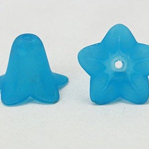 Single Shades Frosted Trumpet Flower Beads 17mm pack of 12