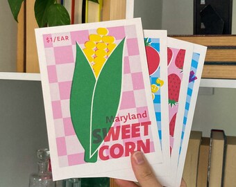 East Coast Summer Produce Postcards