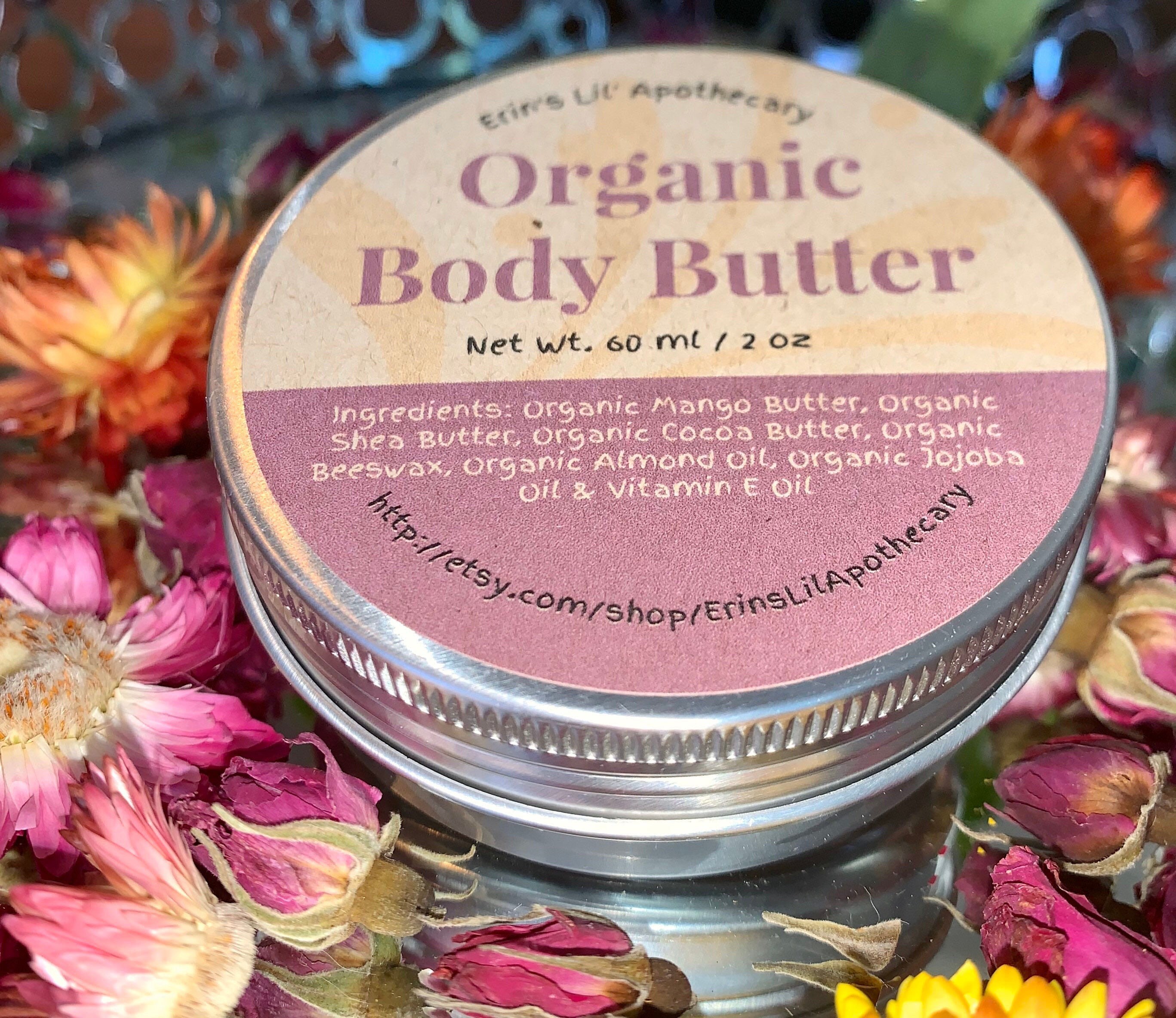 Organic Body Butter Unscented100 Natural Etsy