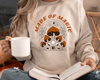 Mushroom Sweatshirt Mushroom Crewneck Magic Mushroom Sweatshirt Mystical Sweatshirt Magic Mushroom Goblincore Shirt Goblincore Clothing