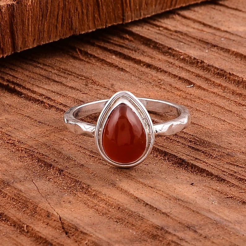 Red Coral Gemstone,Silver Ring,Gemstone Silver Ring,925 Sterling Silver Ring,Midi Ring,Minimalist Ring,Gift For Her,Ring For Women,Dad Gift