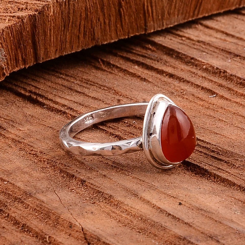 Red Coral Gemstone,Silver Ring,Gemstone Silver Ring,925 Sterling Silver Ring,Midi Ring,Minimalist Ring,Gift For Her,Ring For Women,Dad Gift
