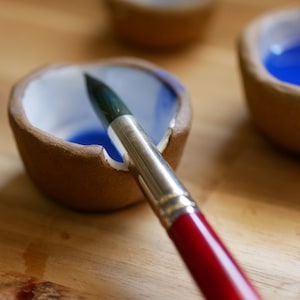 Hybrid Paint Brush Rest and Mixing Dish, Handmade Art Supply, Watercolor Brush Holder, Small water dish, chopstick holder
