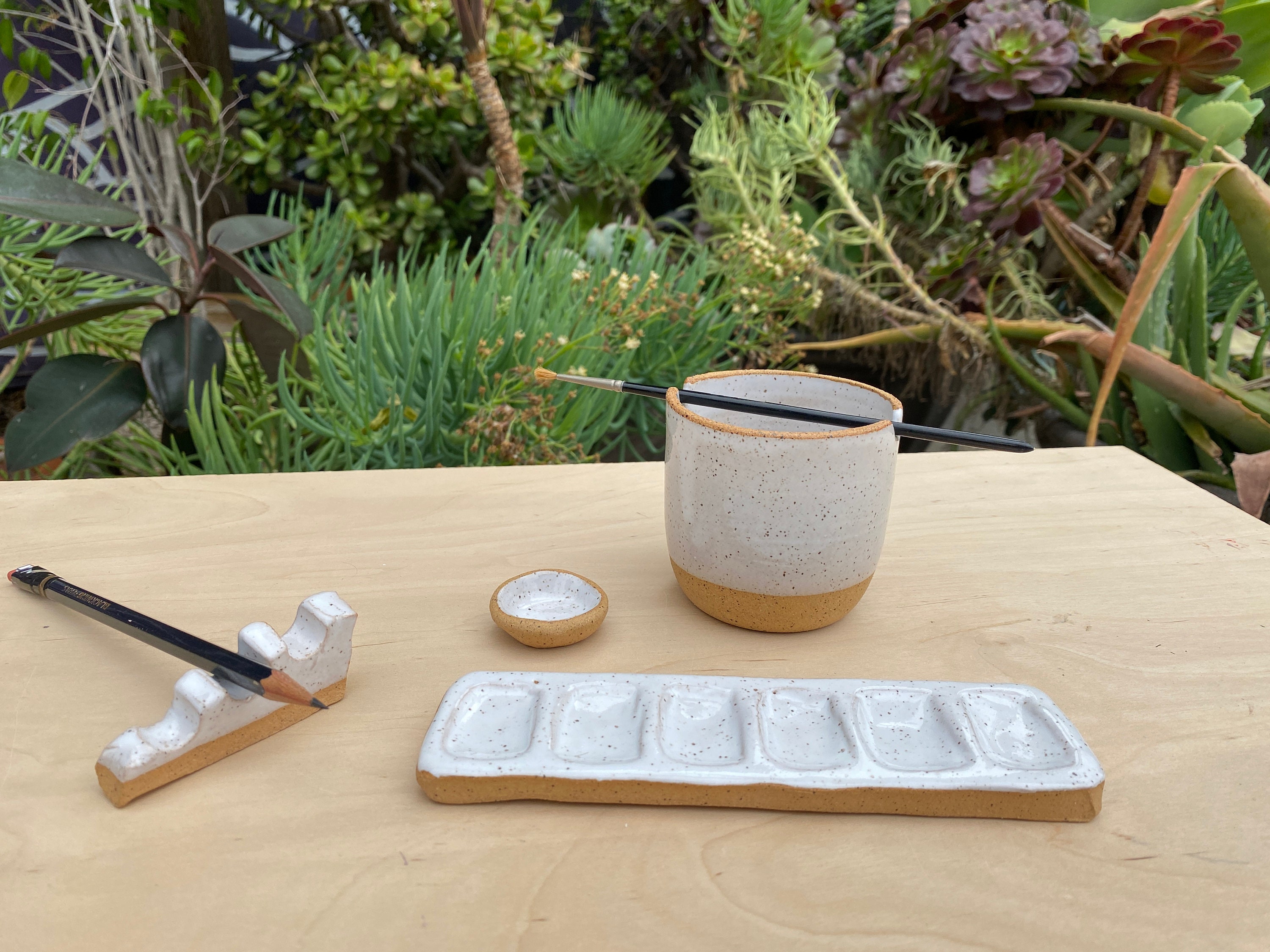 Ceramic Palette Paint Palette Gift Set Artist Gift Set Etsy