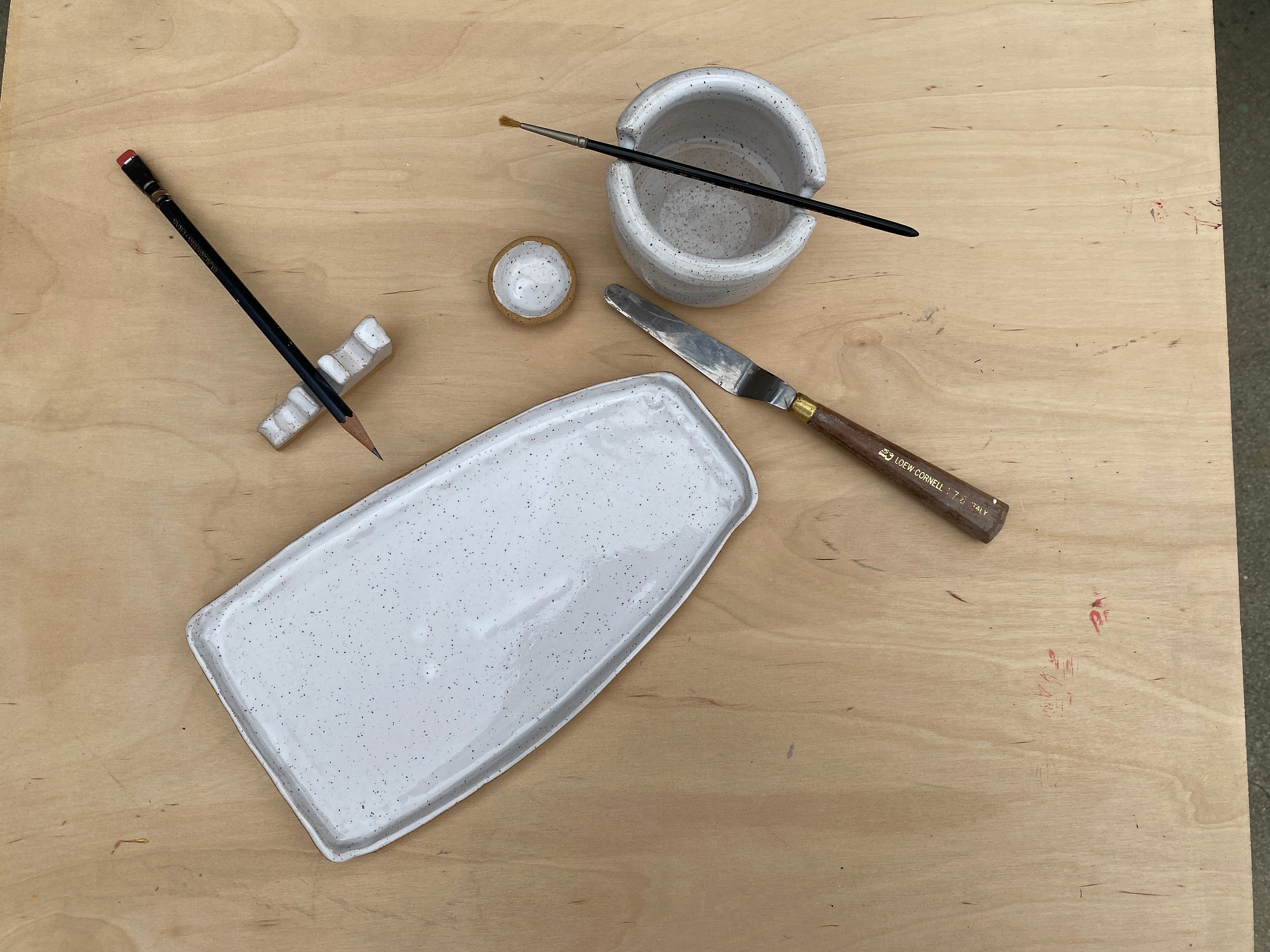 Ceramic Palette Paint Palette Gift Set Artist Gift Set Etsy