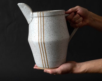 Abby Pitcher, handmade ceramic stoneware pitcher or vase, unique gift idea, modern simple design, elegant home decor or perfect for kitchen
