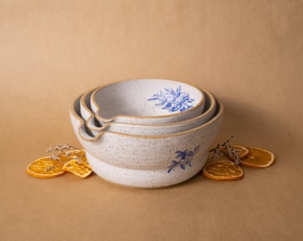 Vintage Collection - Nesting Bowls, handmade ceramic bowls, unique pottery gift ideas, perfect set for kitchen or home decor