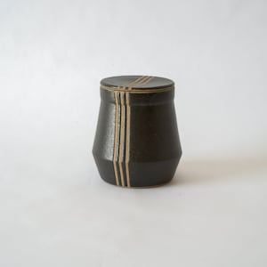 Black Abby French Butter Bell, handmade butter crock, unique gift idea, unique modern simple design