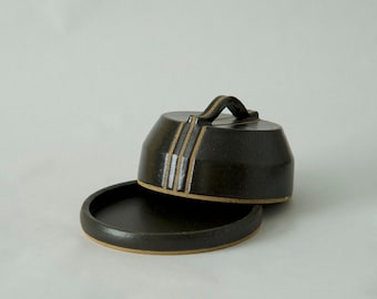 Black Abby Butter Dish