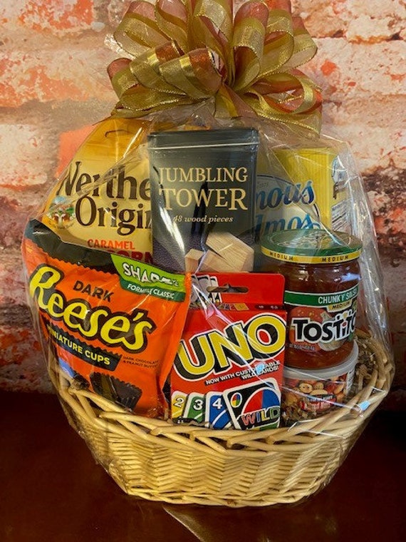 Family Game Night Gift Basket Ideas - Salvaged Living  Family game night  gift basket, Game night gift basket, Game night gift