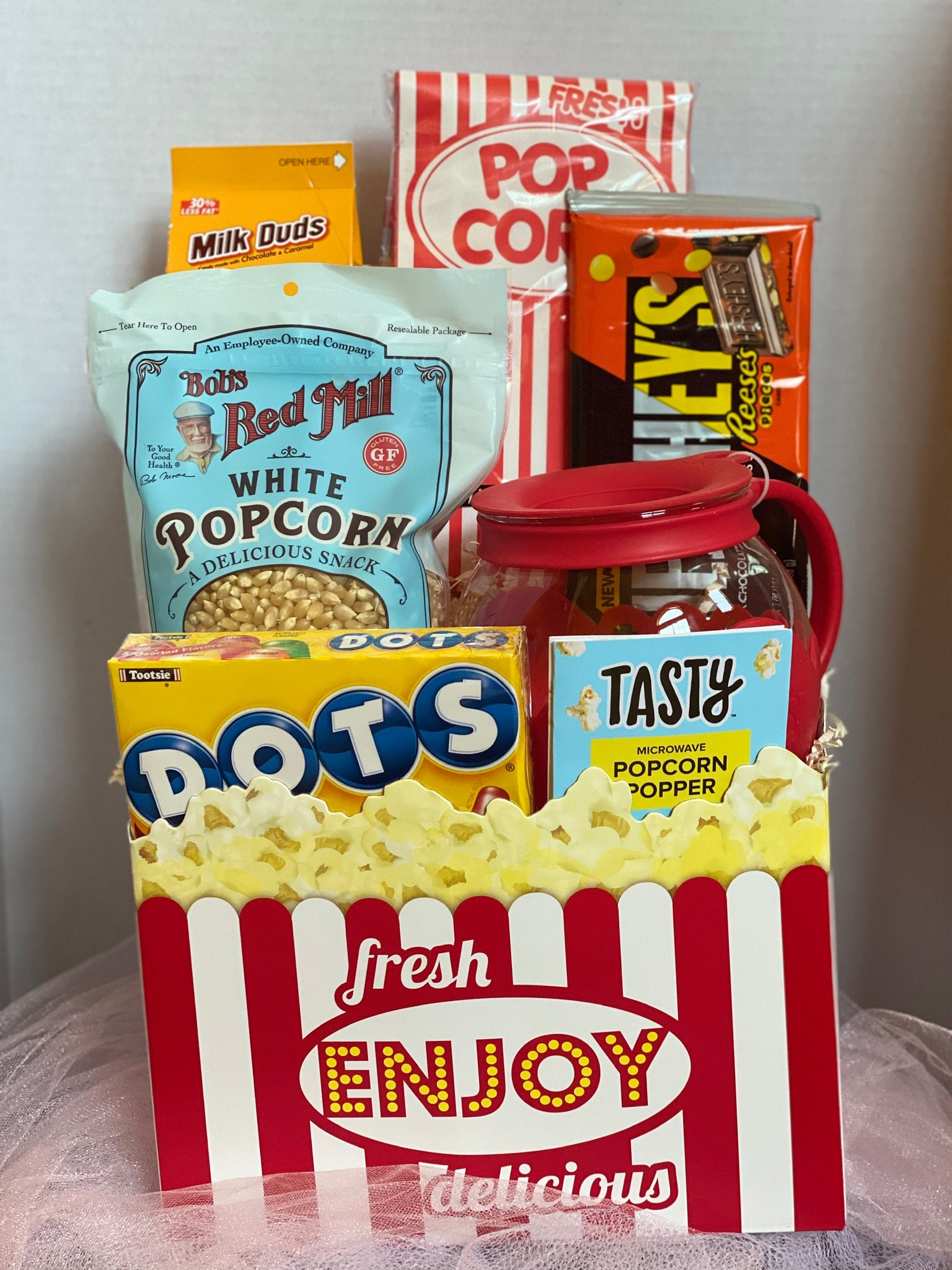 Family Movie Night Gift Basket /gift Basket / Popcorn Gift Basket Etsy