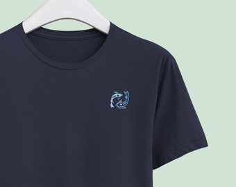 Koi Fish Embroidered Unisex Tshirt or Hoodie | Fish Pocket Shirt, Japanese Koi Fish