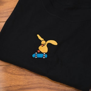 Skate Chick Embroidered Unisex Tshirt or Hoodie | Skate Bird, Kickflip Pocket Tee, Gift for Skater
