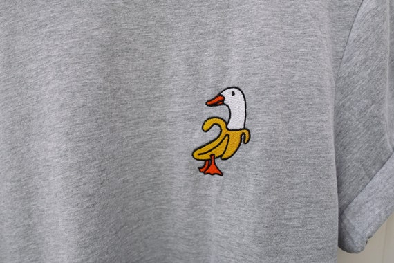 Banana Duck Embroidered Tshirt | Duck Mom Shirt, Pet Duck Gift, Meme Tshirt, Duck Shirt, Funny Banana Tee, Mama Duck, Goose Shirt