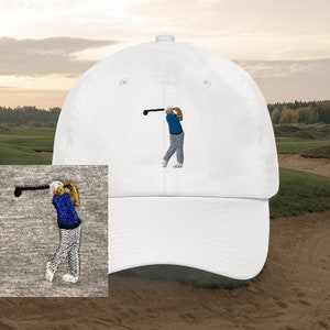 Golf Hat Embroidered | Gift for Golf Dad or Son, Golf Birthday Gift, Father&#39;s Day Gift, Embroidered Golf Swing Hat, Golf Dad Cap