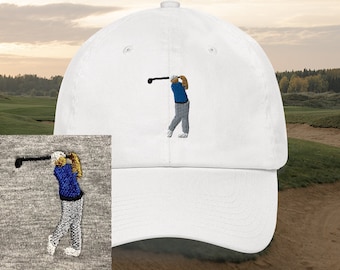 Golf Hat Embroidered | Gift for Golf Dad or Son, Golf Birthday Gift, Father's Day Gift, Embroidered Golf Swing Hat, Golf Dad Cap