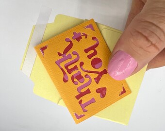 Miniature Handmade Thank You Card with Envelope (2x1.5 inch)
