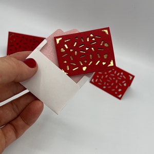 Mini / tiny card and envelope, confetti heart design gift card. Birthday Card, congrats card, valentines card. 5cm (2inch) x 3.7cm(1.5inch)