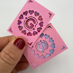 Miniature card and envelope, Tiny card with customisable letter. Birthday Card, Gift card, valentines card.5cm (2inch) x 3.7cm (1.5inch)
