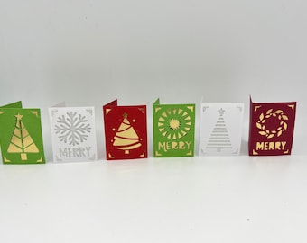 Handmade Miniature Christmas Card with Envelope (2x1.5 inch)