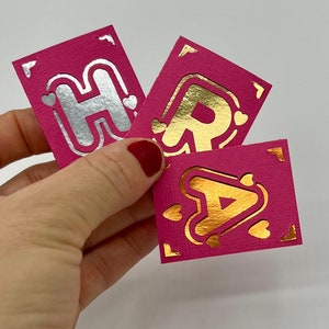 Miniature card and envelope, Tiny card with customisable letter. Birthday Card, Gift card, valentines card. 5cm (2inch) x 3.7cm(1.5inch