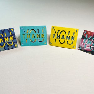 Handmade miniature / tiny  thank you card and envelope 3.7cm(1.5inch) x 5cm (2inch)