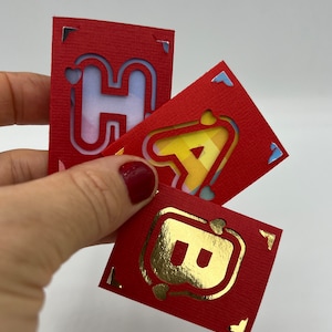 Miniature card and envelope,Tiny card with customisable letter. Birthday Card, Gift card, valentines card. 5cm (2inch) x 3.7cm(1.5inch